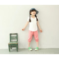 Newest Fashion Girl Casual Loose Linen Trousers,Kids Elastic Hems Pants